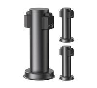 ledscom.de Colonnina con 3 prese da giardino PORU per esterni, IP44, a 2 prese, acciaio inossidabile, nera, rotonda, 27 cm