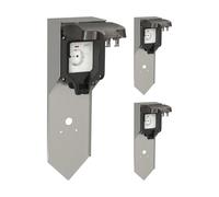 ledscom.de Colonnina da giardino POXO singola con picchetto a terra IP65 inox/nero 40 cm