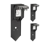 ledscom.de Colonnina da giardino POXO 3 prese con picchetto a terra IP65 acciaio inox nero 40 cm