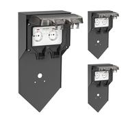 ledscom.de Colonnina con 3 prese da giardino POXO con picchetto da terra per esterni, IP65, a 2 prese