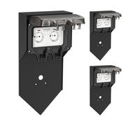 ledscom.de Colonnina con 3 prese da giardino POXO con picchetto da terra per esterni, IP65, a 2 prese