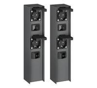 ledscom.de Colonnina con prese da giardino POMI per esterni, 2 prese, con interruttore, IP44, in acciaio inossidabile, antracite, squadrata, 33 cm