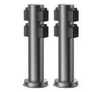 ledscom.de Colonnina con prese da giardino PORU, 2 pezzi, per esterni, IP44, 4 prese, acciaio inossidabile, antracite, rotonda, 39 cm