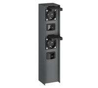 ledscom.de Colonnina da giardino POMI per esterni con interruttore, IP44, a 2 prese, acciaio inossidabile, antracite, squadrata, 33 cm