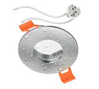 ledscom.de Cornice da incasso a soffitto per il bagno ERID, resistente all'umidità, bagno, IP44, rotonda, alluminio opaco, incl. portalampada GU5.3