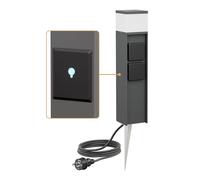 ledscom.de Dissuasore luminoso PODEL con picchetto a terra e cavo da 2 m per esterni, Smart Home, 39 cm, antracite, attacco G9, 2 prese