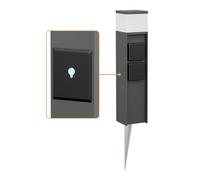 ledscom.de Dissuasore luminoso PODEL con picchetto a terra per esterni, Smart Home, 39cm, antracite, presa G9, 2 prese