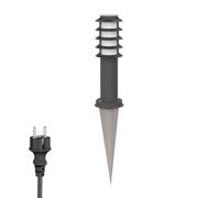 ledscom.de Dissuasore luminoso PORU con picchetto a terra e cavo da 2 m per esterni, IP44, griglia, 39 cm, antracite, incl. lampada E27 471lm, bianco extra-caldo