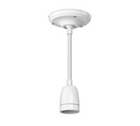 ledscom.de E27 luce a sospensione in porcellana bianca, cavo tessile bianco, fai da te, 230V AC, max. 300W