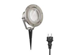 ledscom.de Faretto da giardino a LED BULA con picchetto a terra per uso esterno, acciaio inox, incl. lampada GX53 10.063W 1038lm 120° bianco caldo
