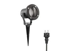 ledscom.de Faretto da giardino a LED MIBU nero con picchetto a terra per uso esterno, acciaio inox, incl. lampada GU10 6,826W 630lm 100° bianco caldo