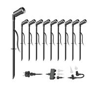 ledscom.de Faretto da giardino a LED Spico nero con picchetto a terra per esterni IP44 105lm ciascuno bianco caldo set da 10