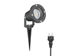 ledscom.de Faretto da giardino DUK antracite con picchetto a terra per esterni, IP65, incl. riflettore LED GU10 (bianco caldo, 5,4W, 510lm, 45°)