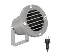 ledscom.de Faretto da giardino DUK, griglia per esterni, IP65, spina, grigio, 1x GU10 max 15W