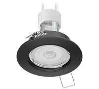 ledscom.de Faretto da incasso a soffitto FERE Struttura da incasso nero opaco + GU10 LED, PAR16, bianco caldo, 5,969W, 380lm, 70°, dimmer a 3 livelli