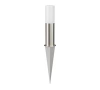 ledscom.de GROPO luce di percorso/bitta luminosa con picchetto a terra per esterni con copertura in vero vetro di prima qualità - resistente ai raggi UV, non ingiallisce, IP44, 41 cm, acciaio inox,