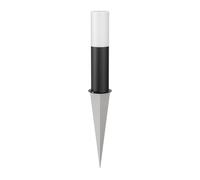 ledscom.de GROPO luce di percorso/bitta luminosa con picchetto a terra per esterni con copertura in vero vetro di prima qualità - resistente ai raggi UV, senza ingiallimento, IP44, 41 cm, nero, 1x