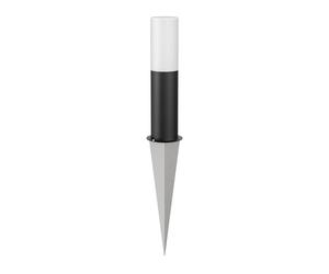 ledscom.de GROPO luce di percorso/bitta luminosa con picchetto a terra per esterni con copertura in vero vetro di prima qualità - resistente ai raggi UV, non ingiallisce, IP44, 41 cm, nero, 1x E27