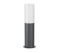 ledscom.de GROPO luce di percorso/bitta luminosa per esterni con copertura in vero vetro di prima qualità - resistente ai raggi UV, non ingiallisce, IP44, 41 cm, antracite, 1x E27 471lm, bianco