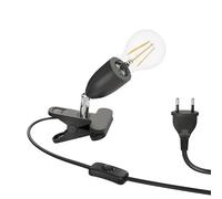 ledscom.de Lampada a morsetto E27 LIK, nera in ilamento di lampada LED 1600lm bianco caldo