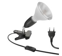 ledscom.de Lampada a morsetto E27 LIK, nero incl. E27 PAR38 Lampada riflettore LED 1152lm bianco caldo