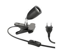 ledscom.de Lampada a morsetto LIK, interruttore, nero opaco, 1x E27 max. 60W