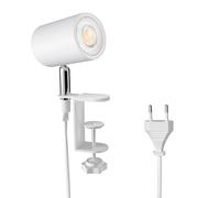 ledscom.de Lampada a morsetto WAIKA, interruttore, bianco opaco, incl. lampada LED GU10, 535lm bianco