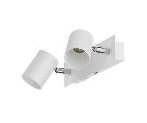 ledscom.de Lampada a parete WAIKA, 2 luci, interruttore, bianco opaco, angolare, 2x GU10 max. 60W