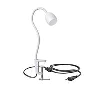 ledscom.de Lampada a pinza, collo d'oca KLUK, interruttore, bianco opaco, 1x GU10 max. 60W