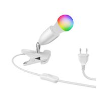 ledscom.de Lampada a pinza E27 LIK, bianca incl. Smart Home RGBW LED, 892lm