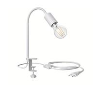 ledscom.de Lampada a pinza LELE con collo d'oca, bianca, incl. lampada E27 i efficienza energetica A (bianco caldo, 4W, 848lm)
