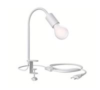ledscom.de Lampada a pinza LELE con collo d'oca, bianca, incl. lampada E27 i efficienza energetica A, smerigliata (bianco caldo, 4W, 935lm)