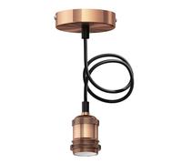 ledscom.de Lampada a sospensione RETRA, cavo tessile, bronzo opaco, 1x E27 max. 60W