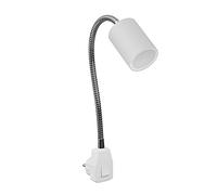 ledscom.de Lampada con attacco GU10 WAIKA Collo d'oca, interruttore, bianco incl. lampada GU10 LED 450lm bianco