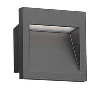 ledscom.de Lampada da incasso a parete a LED NOLA, downlight per esterni, IP54, antracite opaco, 90 x 90 mm, bianco caldo