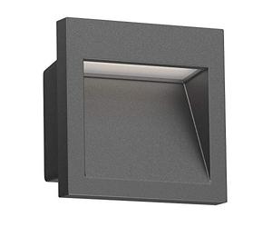 ledscom.de Lampada da incasso a parete a LED NOLA, downlight per esterni, IP54, antracite opaco, 90 x 90 mm, bianco caldo