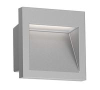 ledscom.de Lampada da incasso a parete a LED NOLA, downlight per esterni, IP54, grigio opaco, 90 x 90 mm, bianco caldo