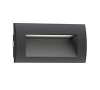 ledscom.de Lampada da incasso a parete a LED ZIBAL, downlight per esterni, IP65, nero opaco, 140 x 70 mm, 3,3 W, 209lm, bianco caldo, luce per scale, LED a parete, illuminazione per scale, luce da