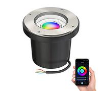ledscom.de Lampada da incasso a pavimento BOFU per esterni orientabile in acciaio inox rotonda IP67 150mm Ø incl. Smart Home RGBW GU10 LED, 5,41W, 473lm