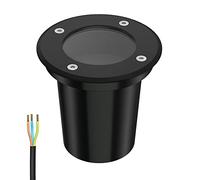 ledscom.de Lampada da incasso a pavimento BOLI per esterni, IP67, nera, rotonda, Ø 108 mm, 1x GU10 max. 15W