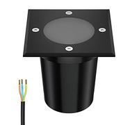 ledscom.de Lampada da incasso a pavimento RELI per esterni, IP67, nero, angolare, 11 x 11 cm, 1x GU10 max. 15W, smerigliato