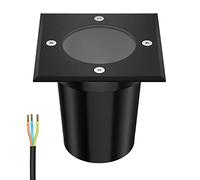 ledscom.de Lampada da incasso a pavimento RELI per uso esterno, IP67, nero, angolare, 11 x 11 cm, 1x GU10 max. 15W