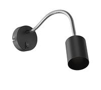ledscom.de Lampada da lettura/parete WAIKA, collo d'oca, interruttore, nero opaco, 1x GU10 max. 60W