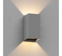 ledscom.de Lampada da parete CUBEL per esterno, IP65, Up-/Downlight, grigio opaco, angolare, 1x G9 max. 10W
