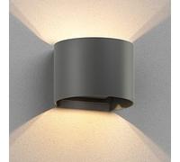 ledscom.de Lampada da parete RUNEL per esterni, IP65, up/downlight, antracite opaco, rotonda, 1x G9 max. 10W