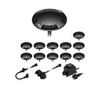 ledscom.de Lampada da pavimento a LED Bunda, a 4 fiamme, nera per esterni, transitabile, bianco caldo, set da 12