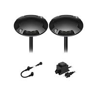 ledscom.de Lampada da pavimento a LED Bunda, a 4 fiamme, per esterni, nera, transitabile, bianco caldo, set di 2