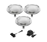 ledscom.de Lampada da pavimento a LED Bunda, a 4 fiamme, per esterni, transitabile, bianco freddo, set da 3