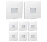 ledscom.de Lampada da scala/da incasso a parete a 8 LED FOW per interni ed esterni, downlight, quadrata, 85 x 85 mm, bianco freddo