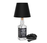 Lampada da tavolo FLAKO cavo tessile + paralume nero Lampada E27 [EEK: A]